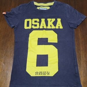 Superdry Dark Navy/Black T-Shirt with Yellow Osaka Print